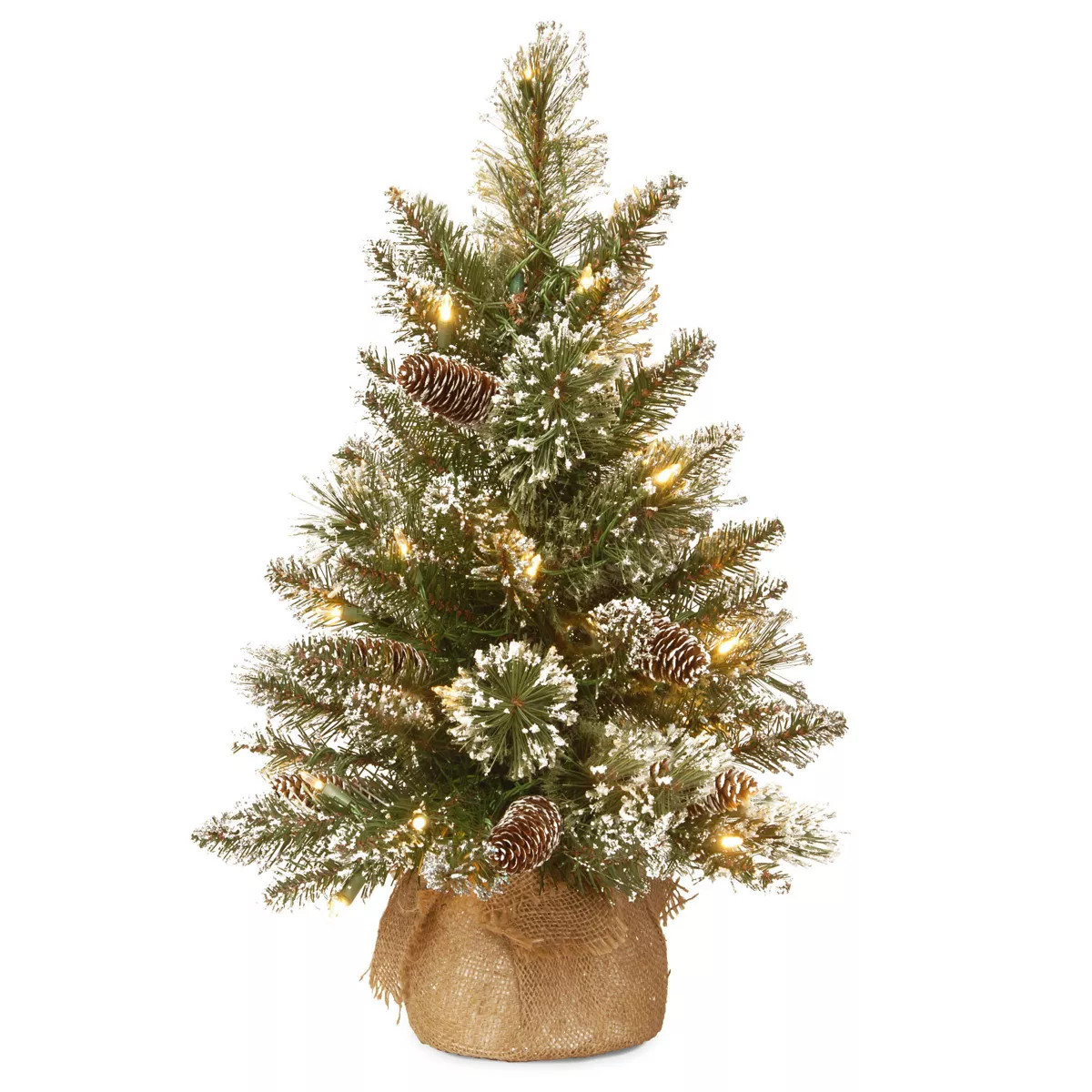 National Tree Company Pre-lit Glittery Bristle Artificial Christmas Tree | Target