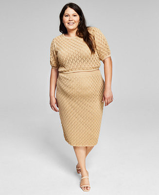 And Now This Trendy Plus Size Crochet Top, Skirt & Pants & Reviews - Plus Sizes - Macy's | Macys (US)