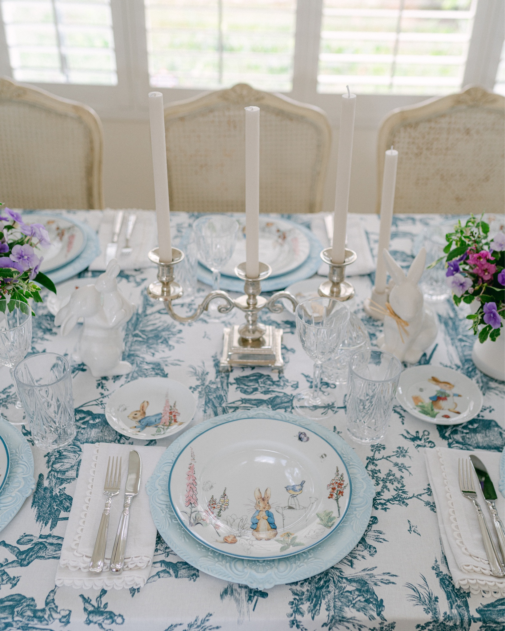 More Easter/Spring tablescape inspiration.
#easter
#easterideas
#eastertable
#springtablescape
#spring
#springdecor
#viralbunny
#peterrabbit

#LTKHome #LTKFindsUnder50 #LTKSeasonal
