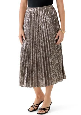 Anne Klein Women's Petite Pleated Sequin Skirt, PS | Belk