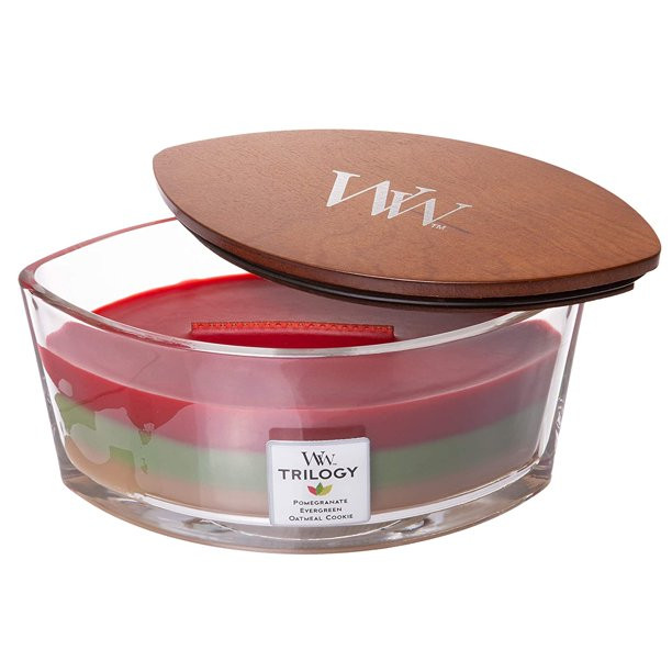 WoodWick WW Trilogy Joyful Gatherings, 3-in-1 Highly Scented Candle, Classic Ellipse Glass Jar wi... | Walmart (US)
