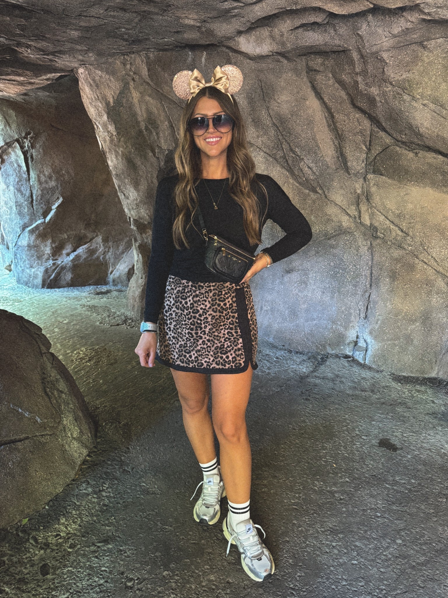Disney ootd 🤎🐆 this skort is FABULOUS — Disney or not! The fit and fabric are absolutely amazinggggg. Omg!! Sooo cute. Wearing a S in the skort and the cute open back tee, too. *Size up half size in sneakers! #amazonfavorites #targetstyle #disneyoutfits #disneyoutfitidea #disneymom #disneymoms #animalkingdom #springbreak #vacationoutfit 

