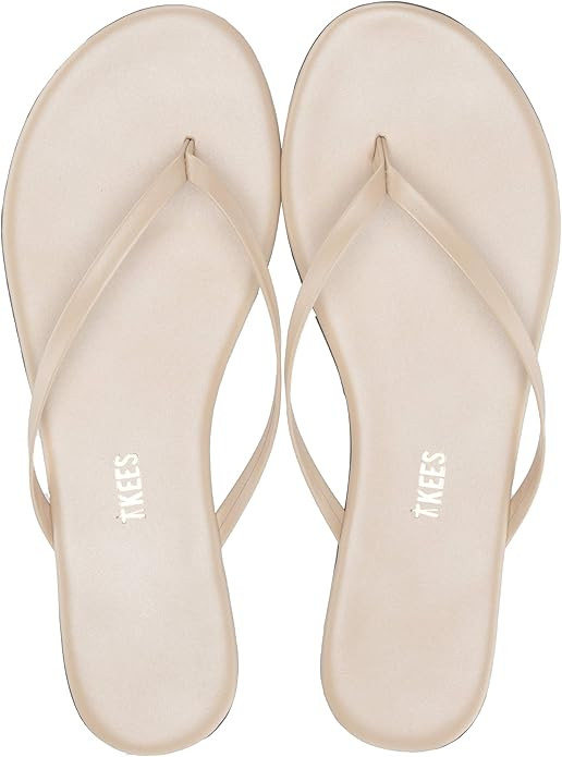 TKEES Women's Foundations Shimmer Leather Thong Sandals Flip Flops | Amazon (US)