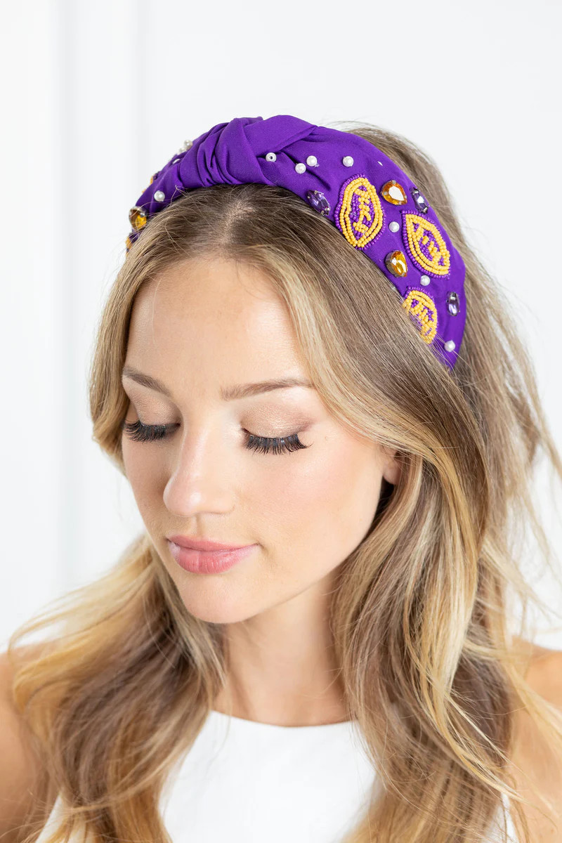 Gameday Headband- Purple/Yellow | Avara