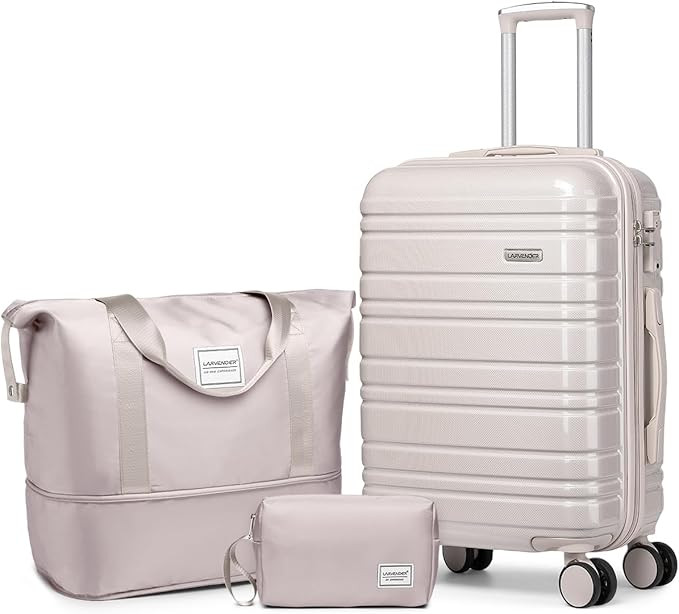 LARVENDER Carry on Luggage 22x14x9 Airline Approved, 20 Inch Hardside Suitcase with Wheels TSA Lo... | Amazon (US)