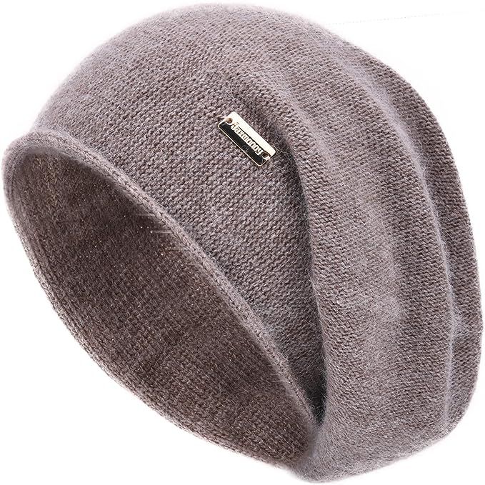 jaxmonoy Cashmere Slouchy Knit Beanie Hat for Women Winter Soft Warm Ladies Wool Knitted Skull Be... | Amazon (US)