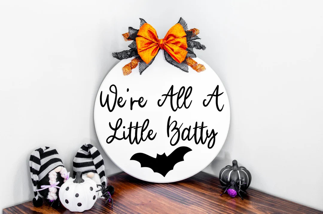 We're All A Little Batty Door Hanger Svg, Halloween Door Hanger Svg, Fall Door Hanger Svg, Hallow... | Etsy (US)