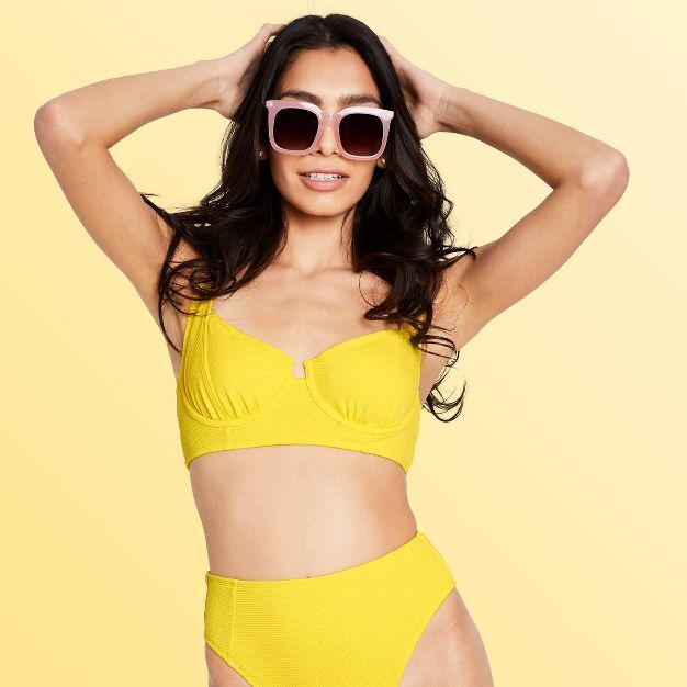 Women's Underwire Textured Bikini Top - Stoney Clover Lane x Target Yellow | Target