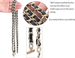 Conversion Kit Real Cowhide Leather Chain+Insert Compatible with Chanel Flap Long Wallet | Amazon (US)