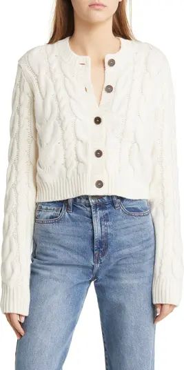 FRAME Cable Knit Wool Cardigan | Nordstrom | Nordstrom Canada