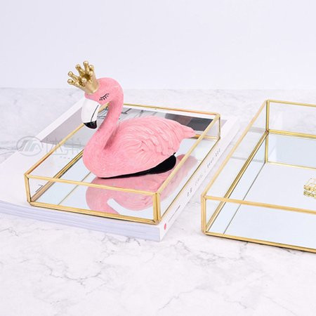 Higoodz Vintage Metal Glass Storage Box Gold Tray Jewelry Cosmetics Display Boxes Jewelry Organizer  | Walmart (US)