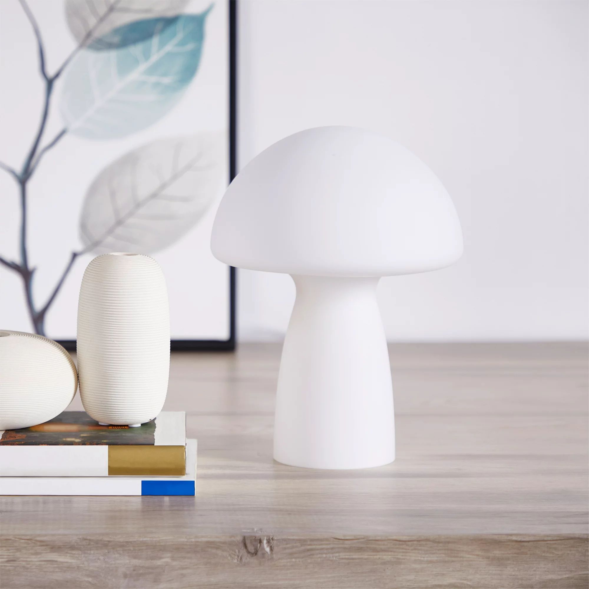 Urban Shop Novelty Glass Mushroom Lamp, Off-White Matte, 12" H, Plug-in | Walmart (US)
