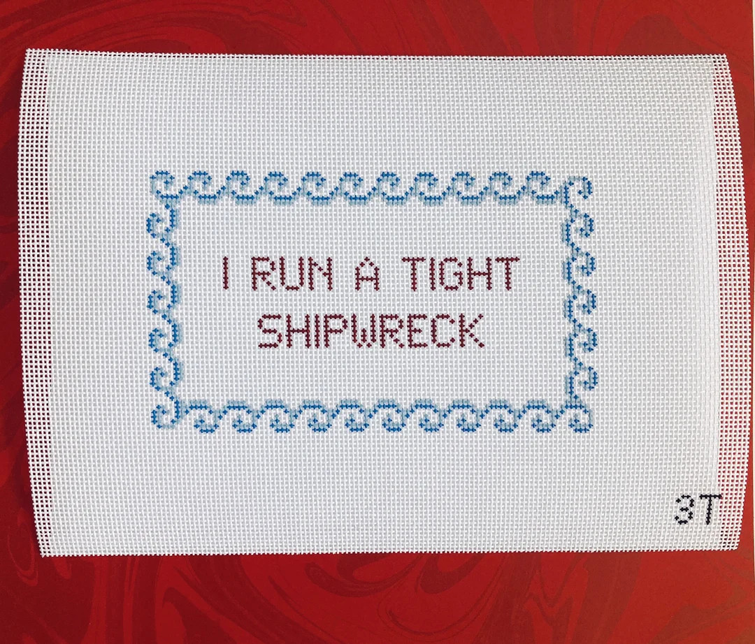 I Run A Tight Shipwreck Handpainted Needlepoint Canvas - Etsy | Etsy (US)