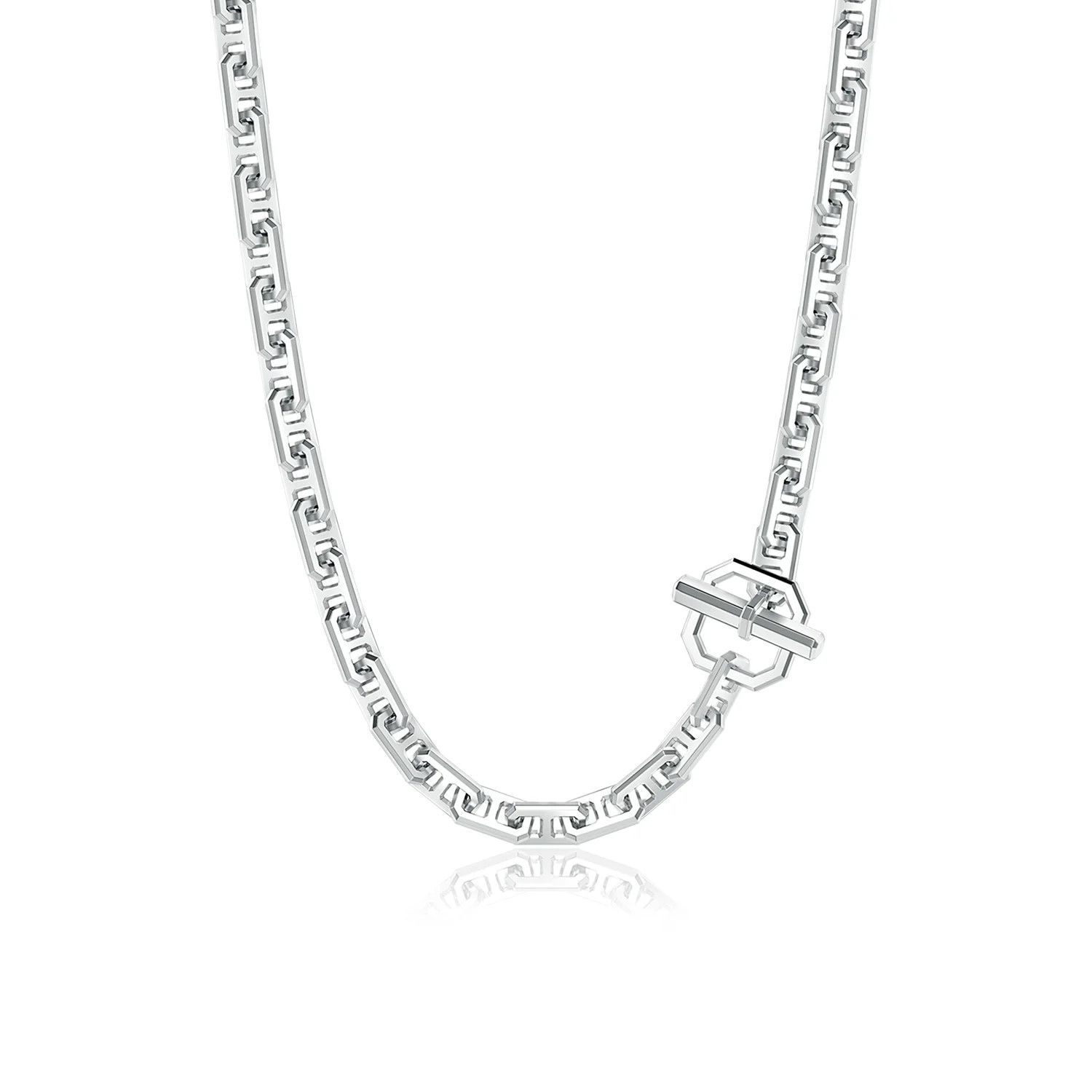 Angara Men's Octagon Link Necklace in Silver | Angara Inc.
