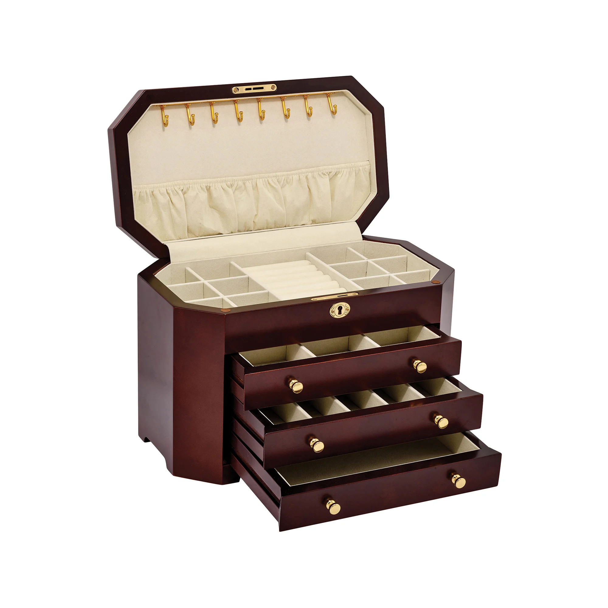 Mahogany Veneer Locking Jewelry Box | Ross-Simons