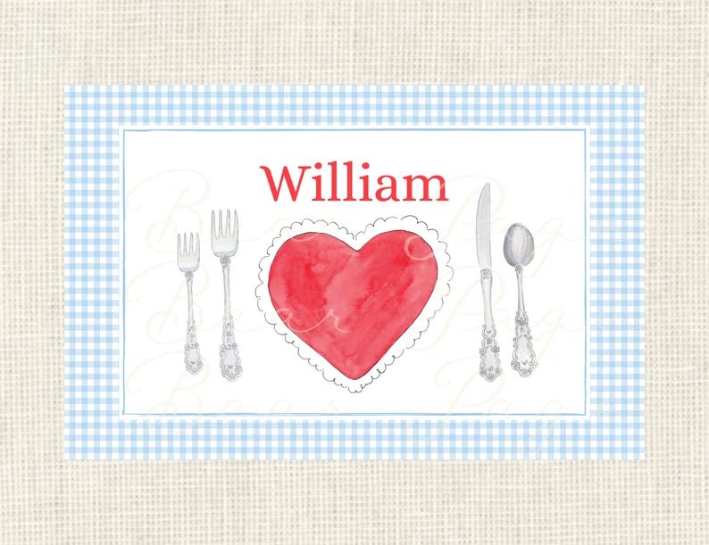 Personalized Valentine's Day Placemat / Valentine Easter - Etsy | Etsy (US)