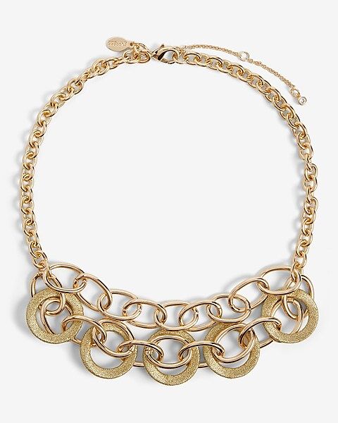 Metallic Wrapped Double Row Linked Chain Necklace | Express