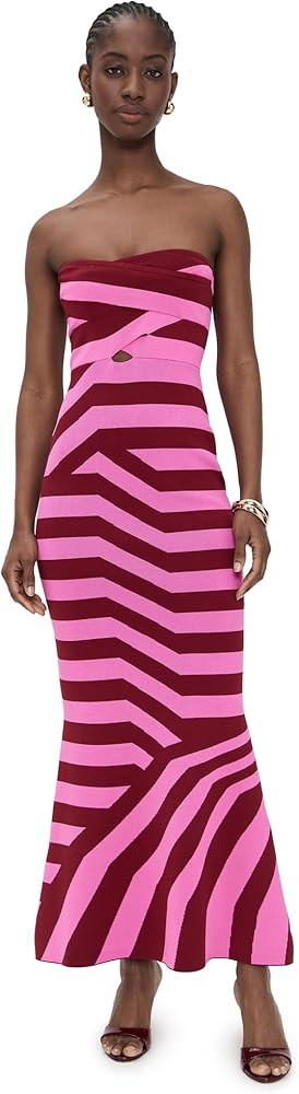 Golden Maxi Striped Dress by The Wolf Gang | Amazon (US)