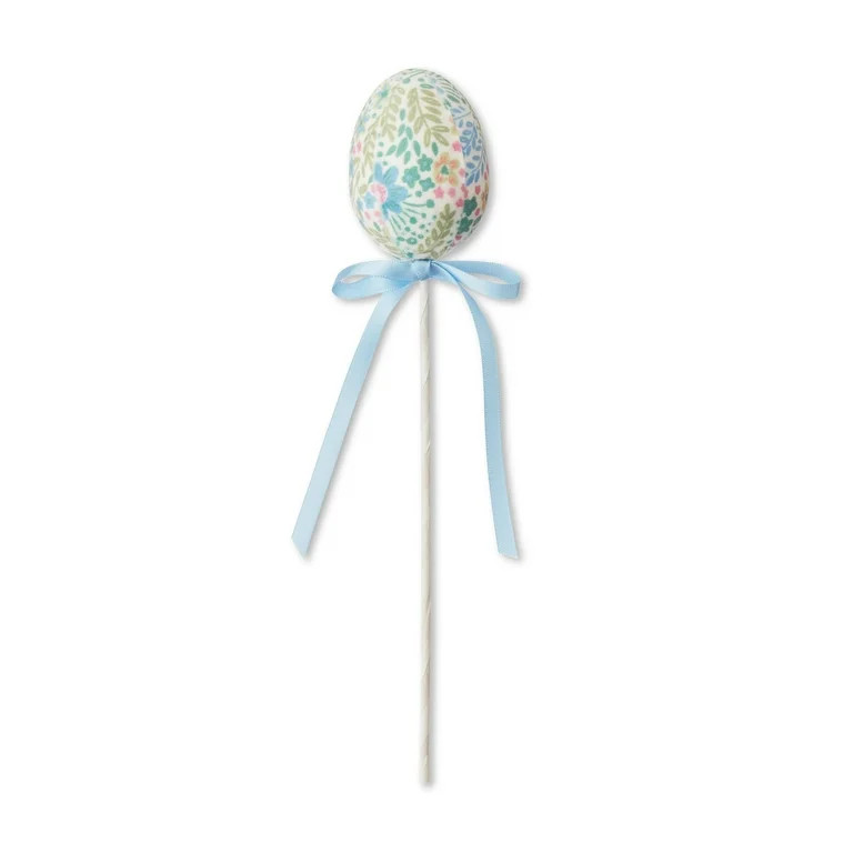 Easter Blue Floral Egg Decorative Pick, by Way To Celebrate | Walmart (US)