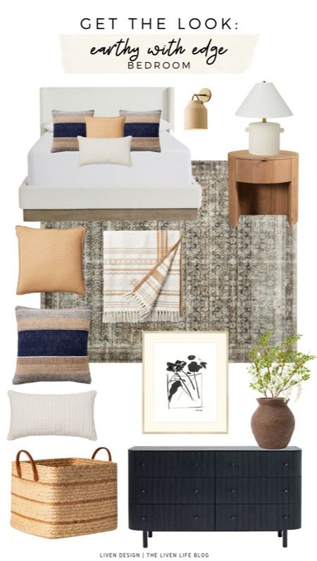 Bedroom decor. Home decor. Modern. Laidback. Neutral decor. Distressed traditional rug. Modern white lamp. Black dresser. Upholstered bed. Nightstand. Throw blanket. Terracotta vase. Wall sconce. Follow me in the @LTK shopping app to shop this post and get my exclusive app-only-content!

#LTKSaleAlert #LTKSeasonal #LTKHome
