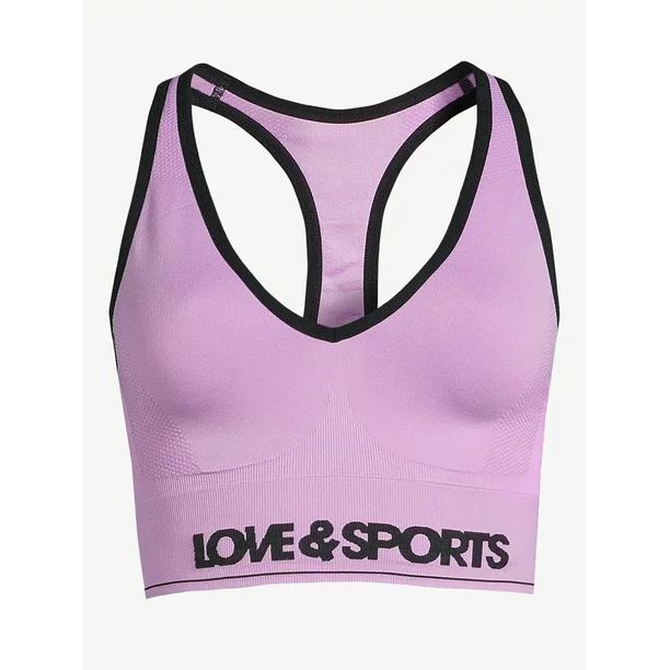 Love & Sports Women's Plunge Sports Bra, Sizes XS-2XL | Walmart (US)