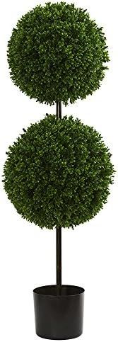 Nearly Natural Artificial Tree UV Resistant 3.5â€ Boxwood Double Ball Topiary (Indoor/Outdoor)... | Amazon (US)