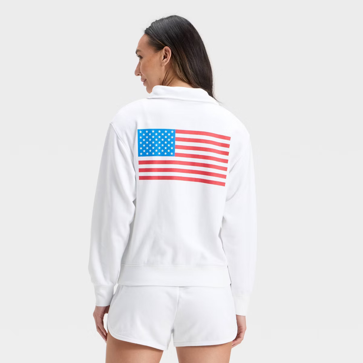 Women's Graphic Quarter Zip Pullover Sweatshirt - Universal Thread™ White Letters | Target