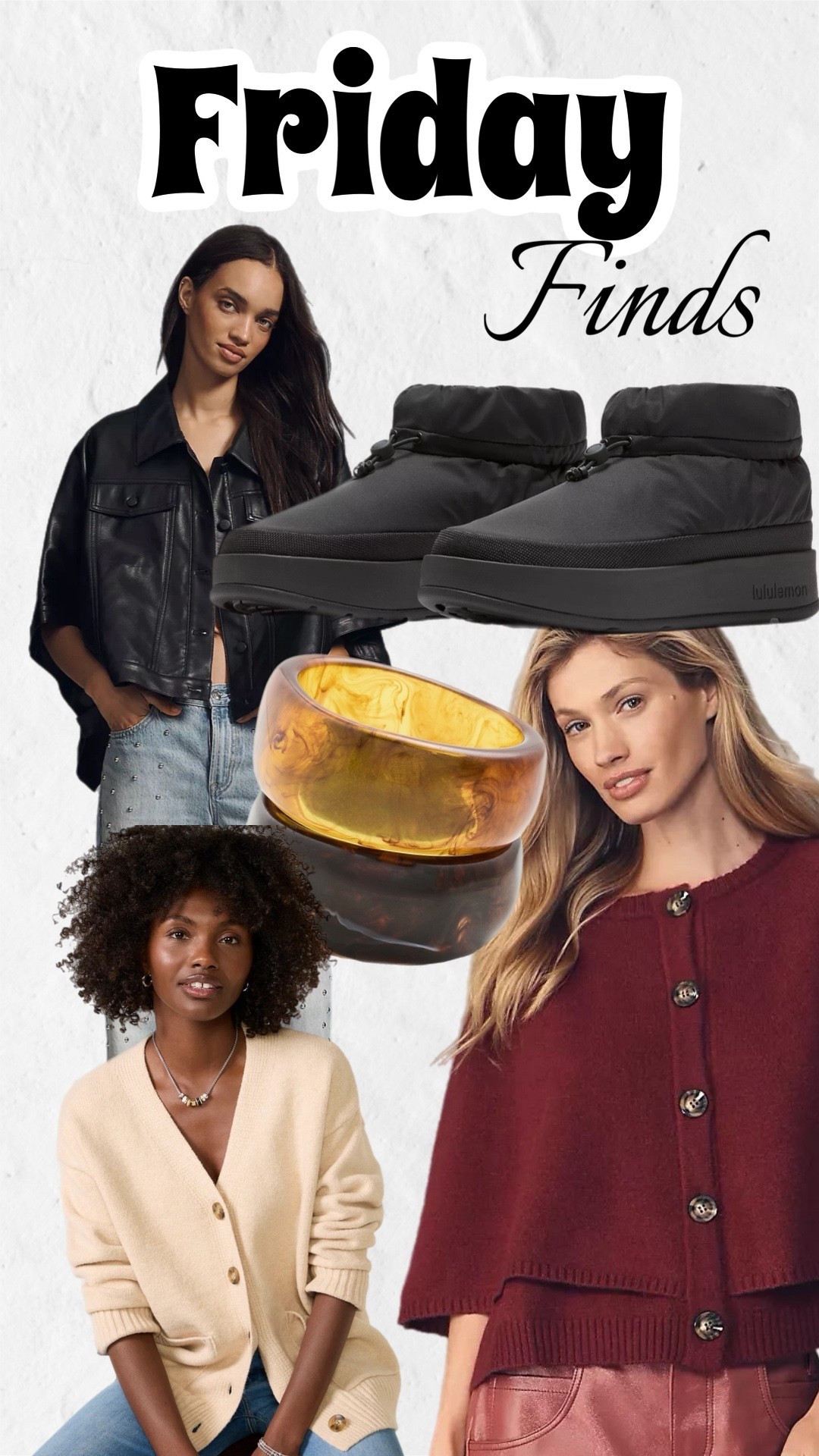 Friday finds

Cozy sweaters, cape style, winter boots, bangle bracelets, faux leather 

#LTKFindsUnder100 #LTKGiftGuide #LTKOver40