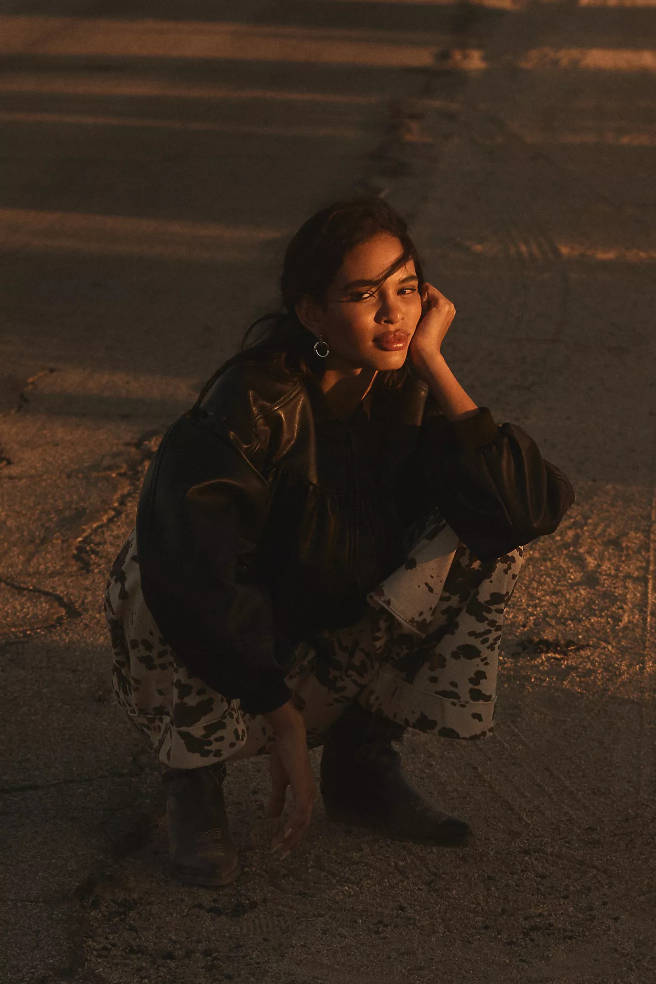 By Anthropologie Faux-Leather Crop Bubble Bomber Jacket | Anthropologie (US)