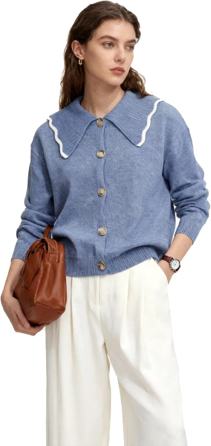 LEO'VASE Soft Button Up Chunky Cardigan Sweaters for Women - Fashionable Cardigans for Women Tren... | Amazon (US)