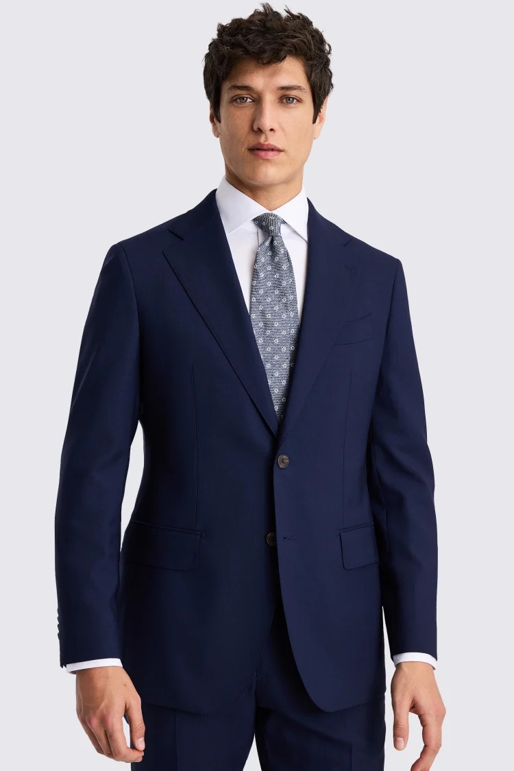 Italian Tailored Fit Bright Blue Suit Jacket | Moss Bros Retail