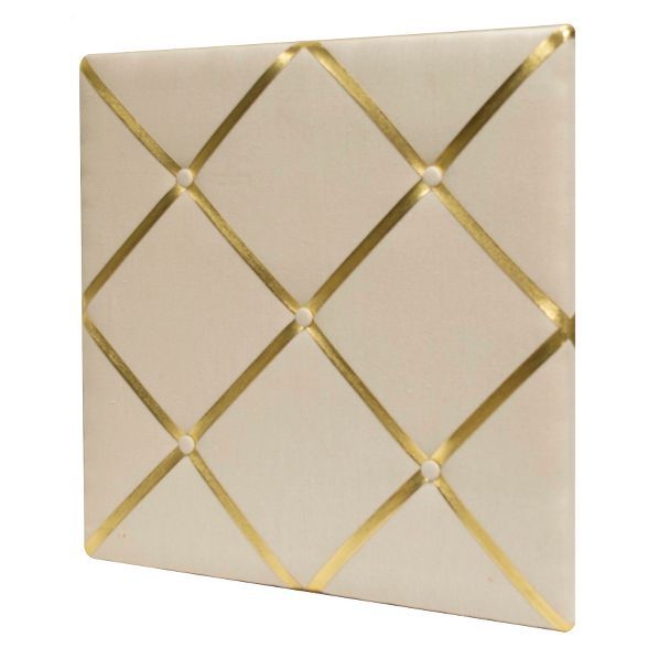 20"x20" Linen Bulletin Board with Gold Straps White - Pillowfort™ | Target