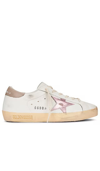 Golden Goose Super-Star Sneaker in White, Antique Pink, & Grey in White. - size 38 | Revolve Clothing (Global)