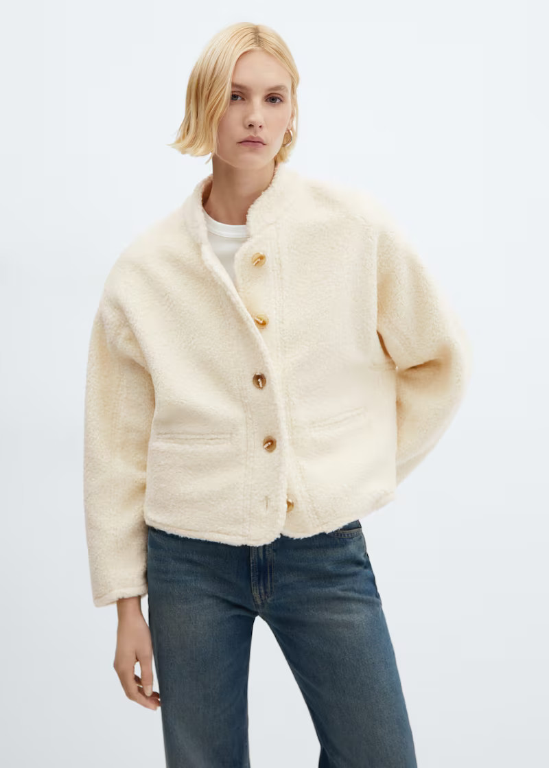 Faux shearling jacket -  Women | Mango United Kingdom | MANGO (UK)