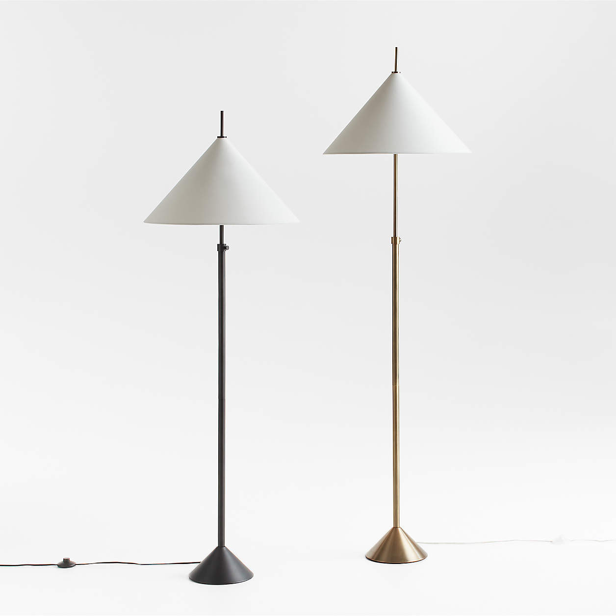 Seymour Telescoping Brass Metal Floor Lamp 58.5" + Reviews | Crate & Barrel | Crate & Barrel