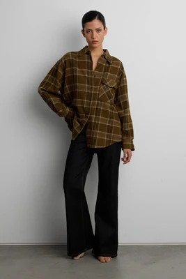COTTON PLAID SHIRT Navy / XS-S | OAK + FORT