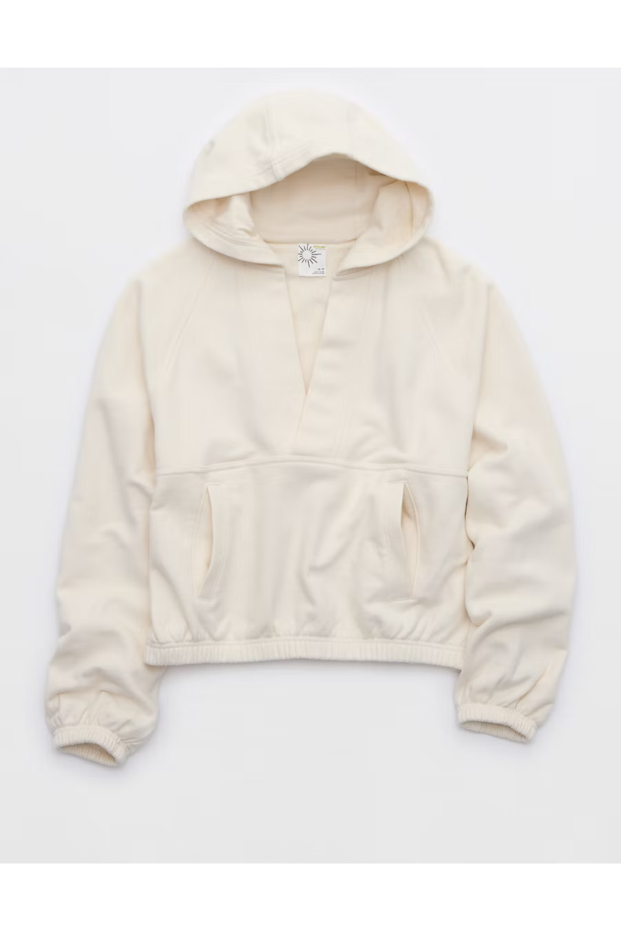 OFFLINE By Aerie Throwback V-Neck Hoodie Women's Natural S | American Eagle Outfitters (US & CA)