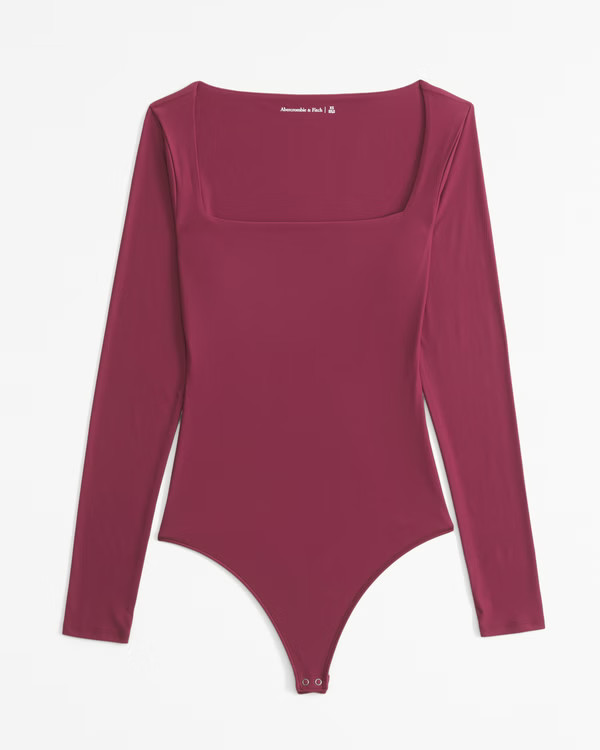 Women's Soft Matte Seamless Long-Sleeve Squareneck Bodysuit | Women's New Arrivals | Abercrombie.... | Abercrombie & Fitch (UK)
