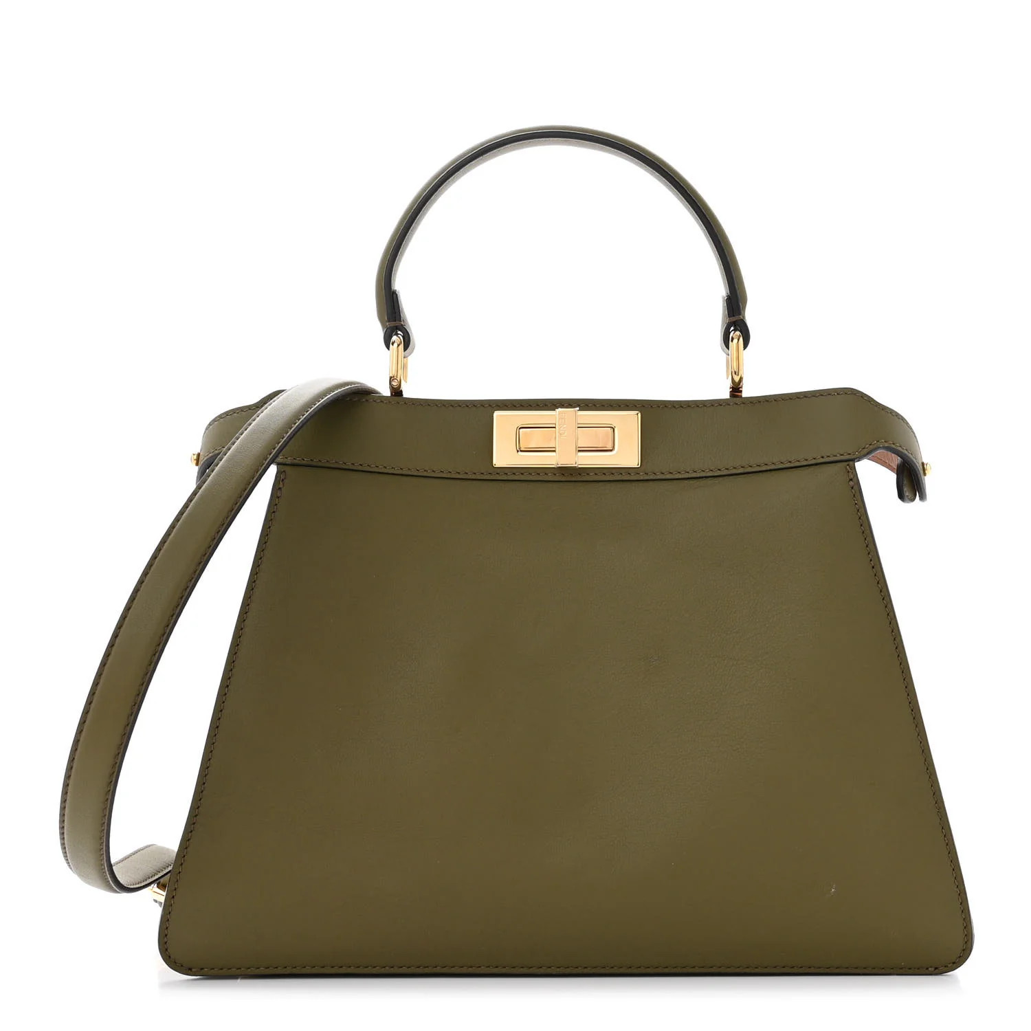 Vitello Seta Shiny Nappa Medium Peekaboo I SEE U Satchel Avocado Light Rose | FASHIONPHILE (US)