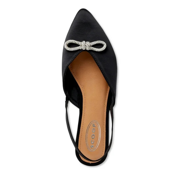 Scoop Women's Satin Embellished Slingback Flats - Walmart.com | Walmart (US)
