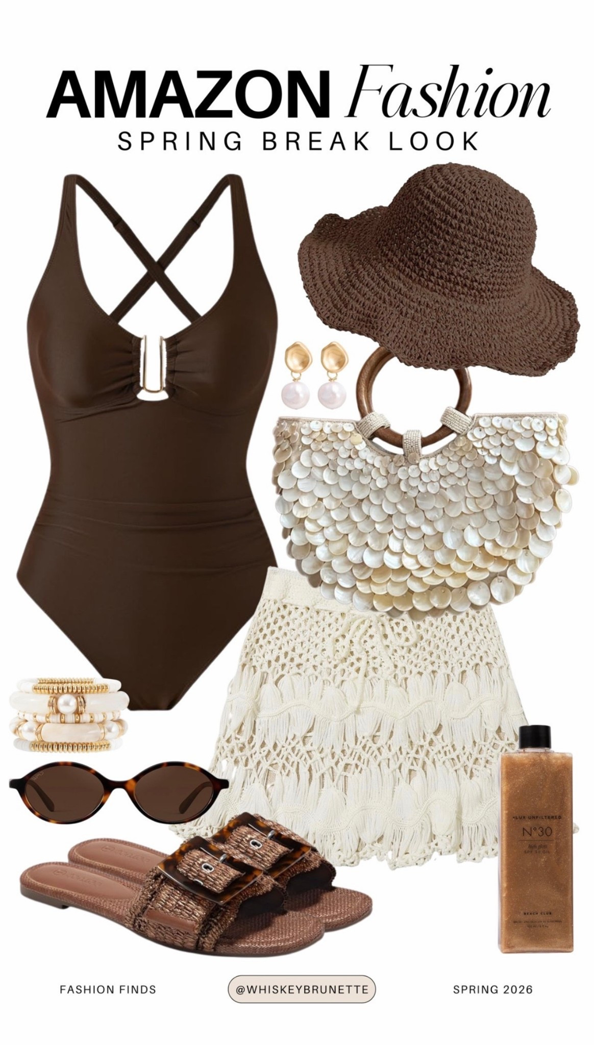 Amazon spring break look

linen beach set
oversized button down coverup
crochet knit tank
denim cutoff shorts
bikini with flowy pants
straw hat and slides
coastal maxi dress
graphic tee and bikini bottoms
tropical matching set
gauze romper outfit