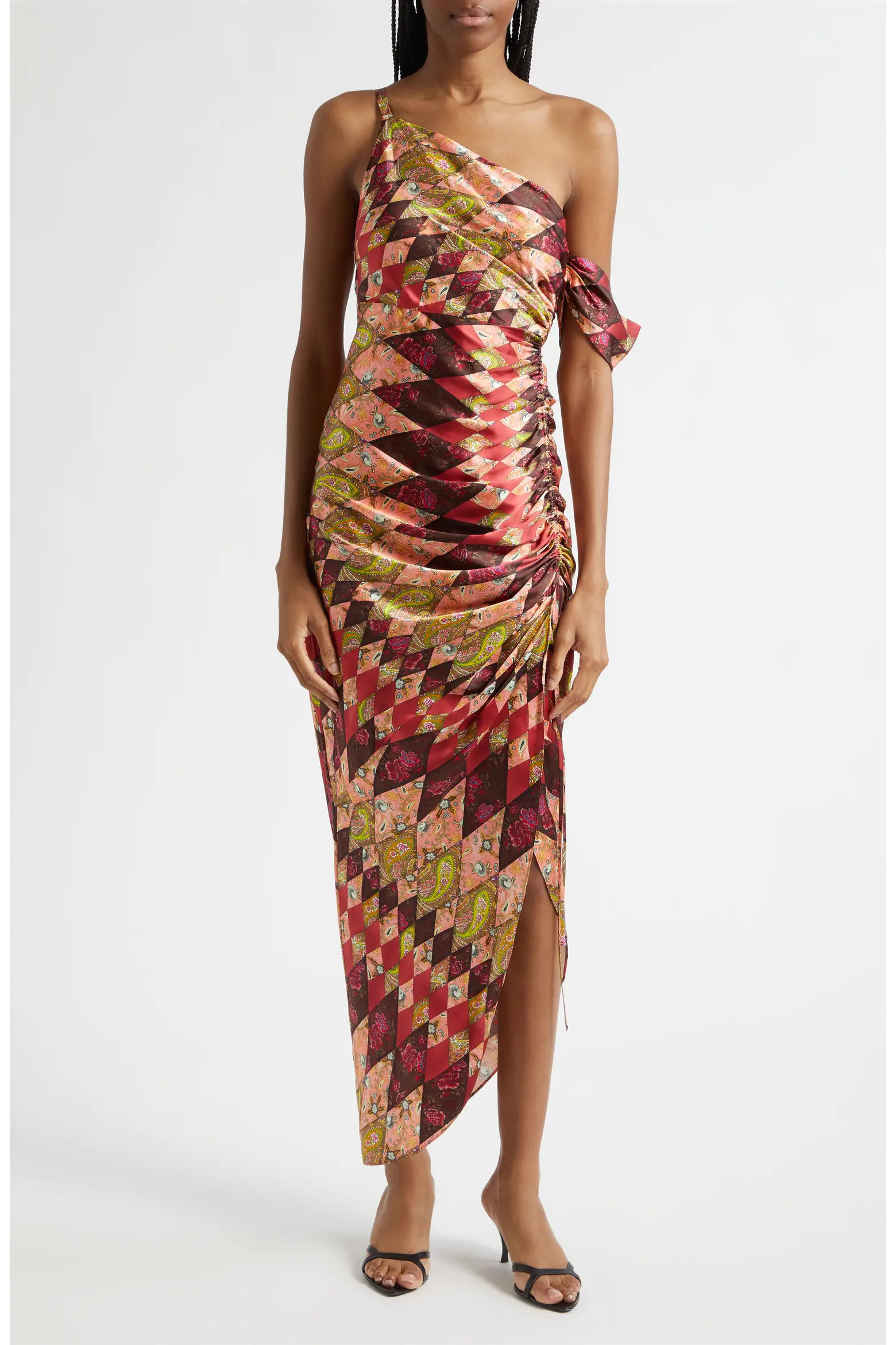 Cinq à Sept Elliana Print One-Shoulder Silk Maxi Dress (Women) | Nordstrom | Nordstrom