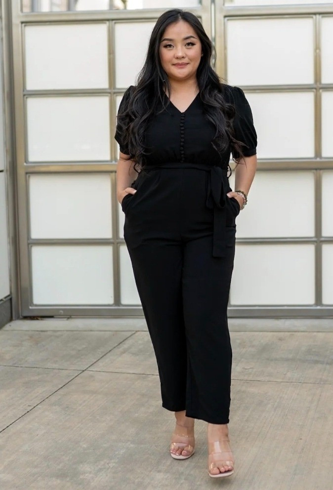 Petite elegant black jumpsuit.Petite fashion for short women.For more style tips and finds read glambutfirstcoffee.com

#LTKPetite #LTKMidsize