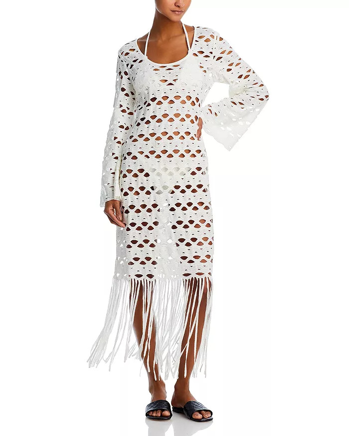 Pierce Cotton Fringe Trim Swim Cover-Up | Bloomingdale's (US)
