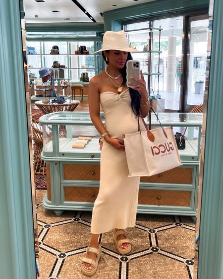 Summer outfit ideas
Amazon strapless knit dress wearing a small
Steve Madden platform sandals run TTS and so comfy!
Gucci summer tote
Shopbop jewelry 


#LTKItBag #LTKStyleTip #LTKShoeCrush