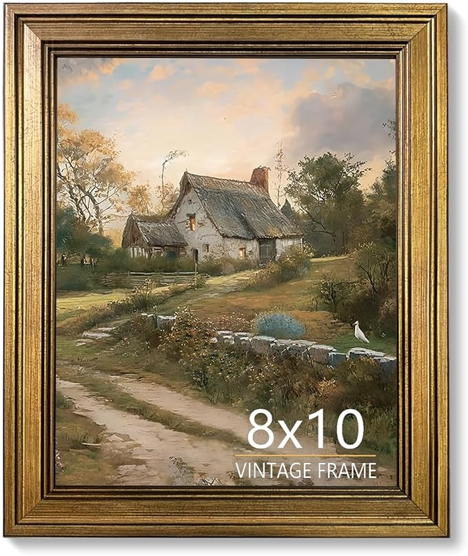 Picture Frame Vintage Gold – Lightweight Shatterproof HD Acrylic Glass Photo Frame for Gallery ... | Amazon (US)