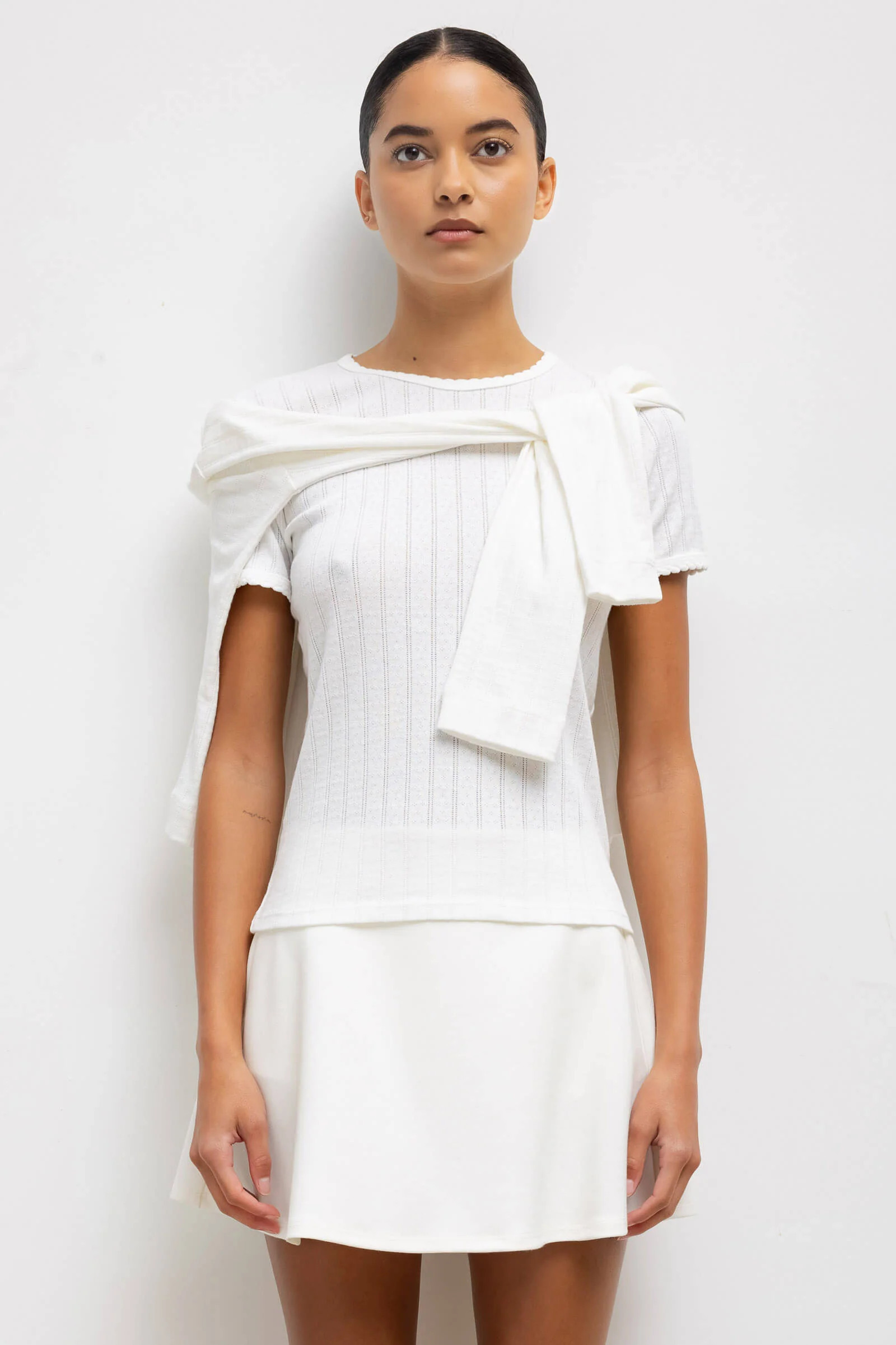 Pointelle Slim Fit Tee White / L | LESET