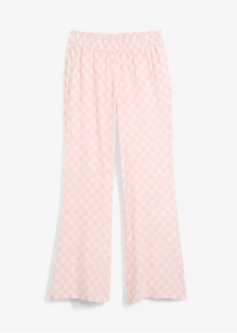 Karierte Marlenehose aus fließender Viskose | Bonprix DE