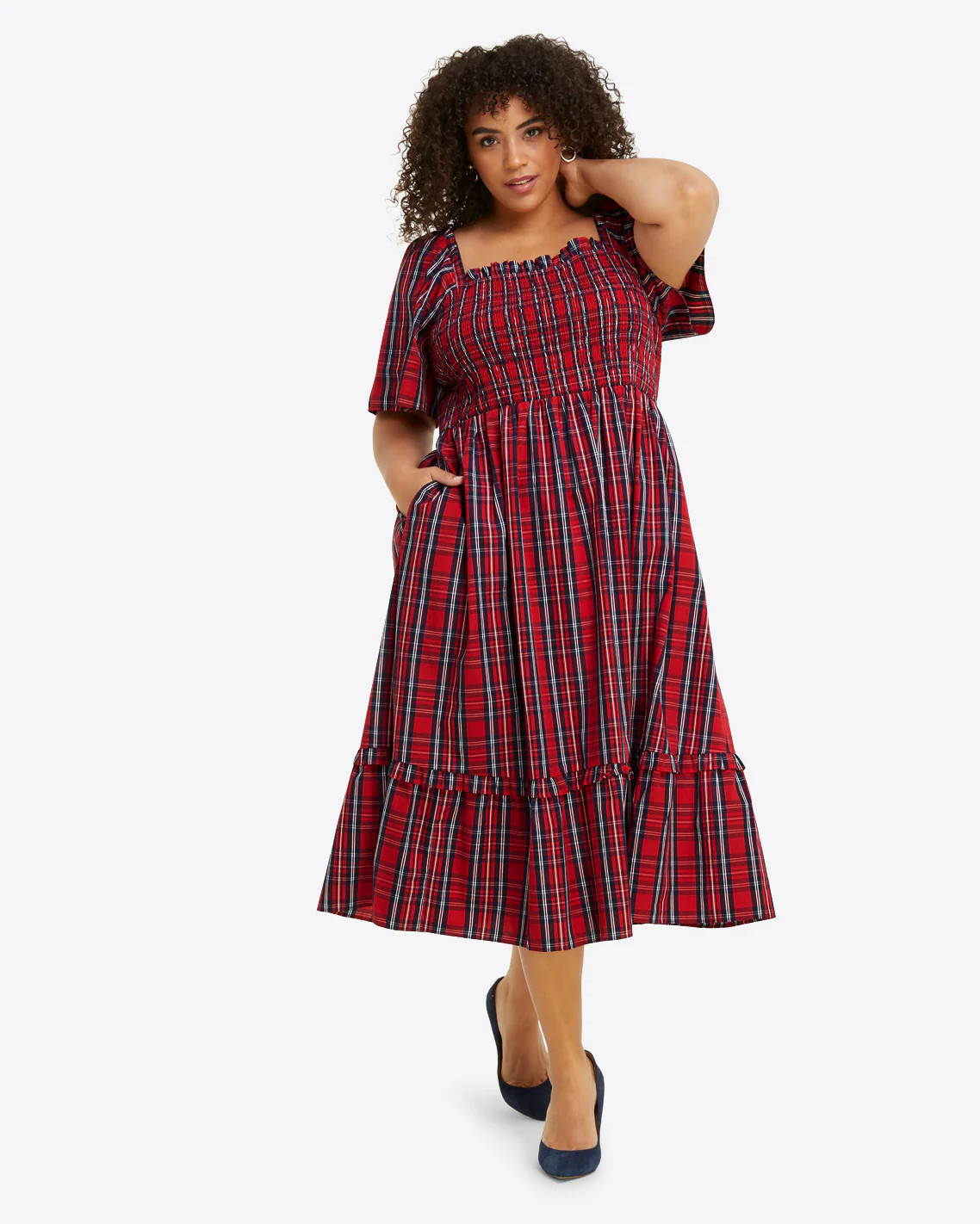 Deana Smocked Dress in Angie Plaid | Draper James (US)