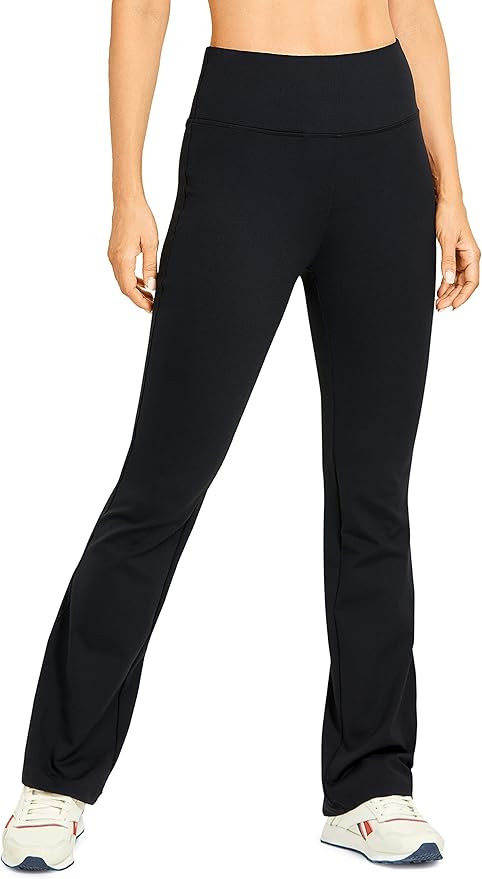 CRZ YOGA Women's High Waist Flare Pants Stretch Comfy Bell Bottom Pilates Wide Leg Pants with Poc... | Amazon (US)